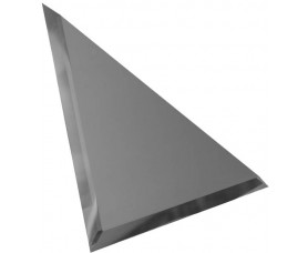 треугольная зеркальная серебряная матовая плитка с фацетом 10мм тзсм1-03