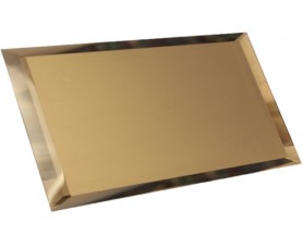 прямоугольная зеркальная бронзовая матовая плитка с фацетом 10мм пзбм1-02