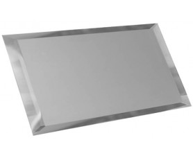 прямоугольная зеркальная серебряная плитка с фацетом 10мм пзс1-02