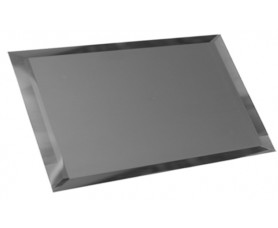 прямоугольная зеркальная графитовая матовая плитка с фацетом 10мм пзгм1-01