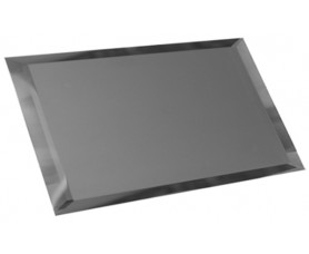 прямоугольная зеркальная графитовая матовая плитка с фацетом 10мм пзгм1-02