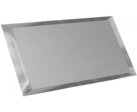 прямоугольная зеркальная серебряная плитка с фацетом 10мм пзс1-01